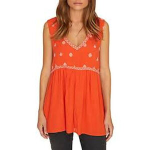 Sanctuary Festival V Neck Baby Doll Embroidered Boho Tunic Tank Top Womens S